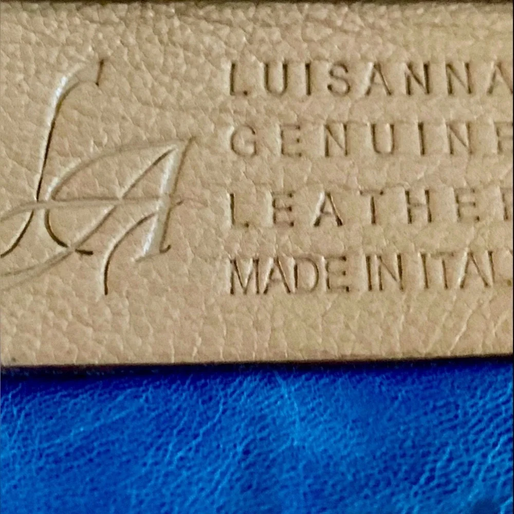 Yellow and Blue Luisanna Genuine Leather bag